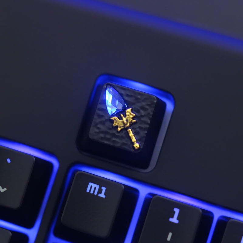 DOTA2 Knife Tower Game Peripheral Blue Staff A Staff Mechanical Keyboard Zinc Aluminum Metal Transparent Keycaps