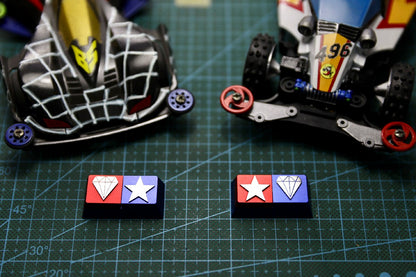 Mini 4WD classic logo, aluminum alloy 2U metal personalized keycap, decorative keycap.