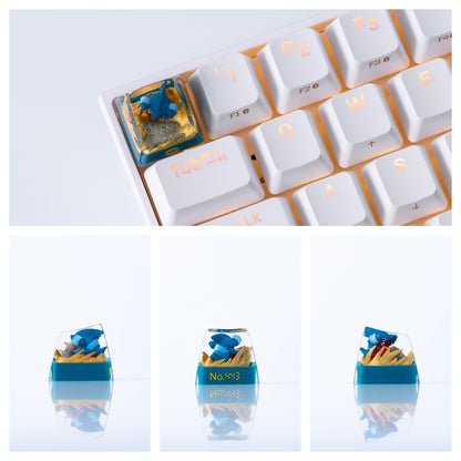 Customized personalized keycaps DIY resin drip glue translucent single ESC customized Pok é mon pet Pok é mon 3D picture book mechanical keyboard resin translucent keycaps