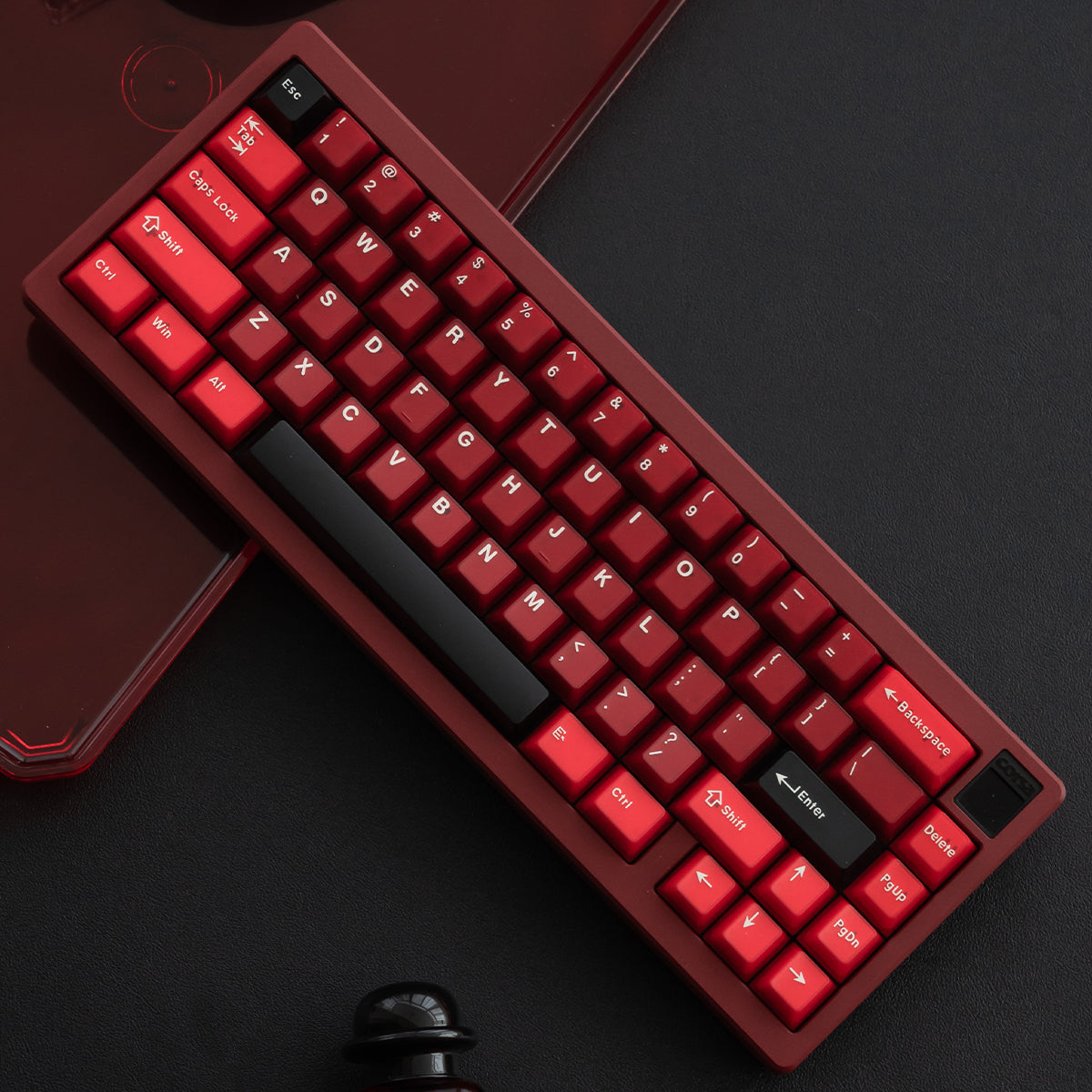 Red Bordeaux red poker personalized keycap mechanical keyboard semi transparent keycap PBT+PC two-color original factory height
