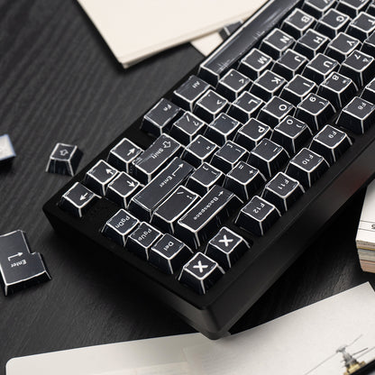 Black comic style, PBT heat sublimation original factory highly compatible personalized keycap set.
