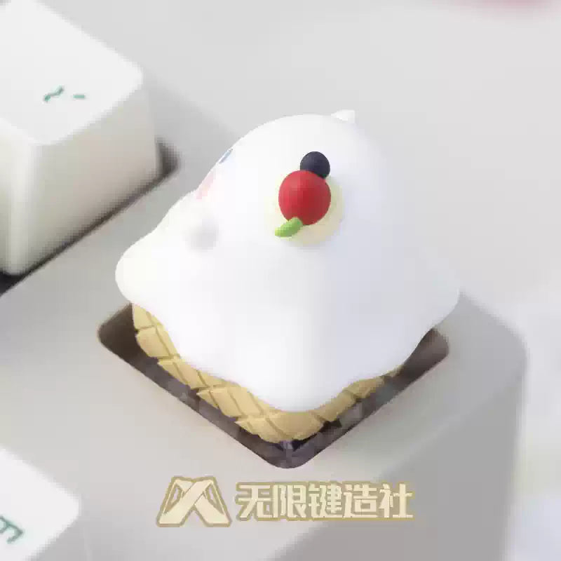 Ghost Egg Tube Cute Keycaps Original Personalized Custom Resin Mechanical Keyboard Keycaps