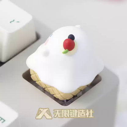 Ghost Egg Tube Cute Keycaps Original Personalized Custom Resin Mechanical Keyboard Keycaps