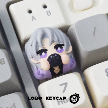 Light and Night, Multi colored resin molded personalized keycaps, resin decorated keycaps.