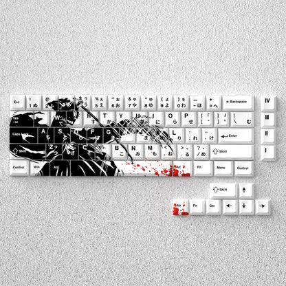 BLEACH，Kurosaki Ichigo， Original height PBT engraved keycap set, compatible with 60 65 68