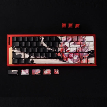 Flash gengar, pbt material set personalized keycaps, mechanical keyboard decorative keycaps.