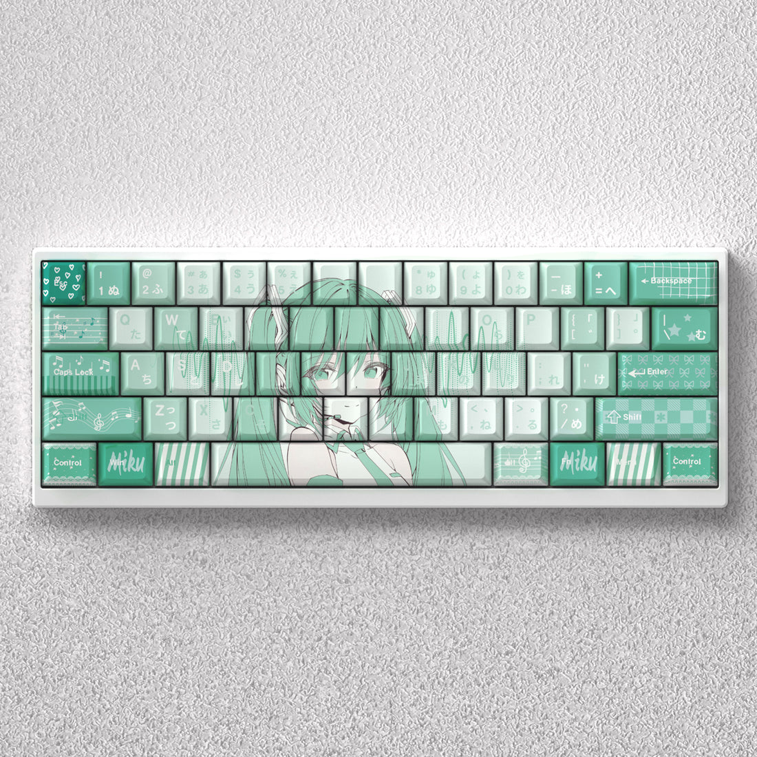 Hatsune Miku keycap anime theme original height PBT positive fitting 60 65 68