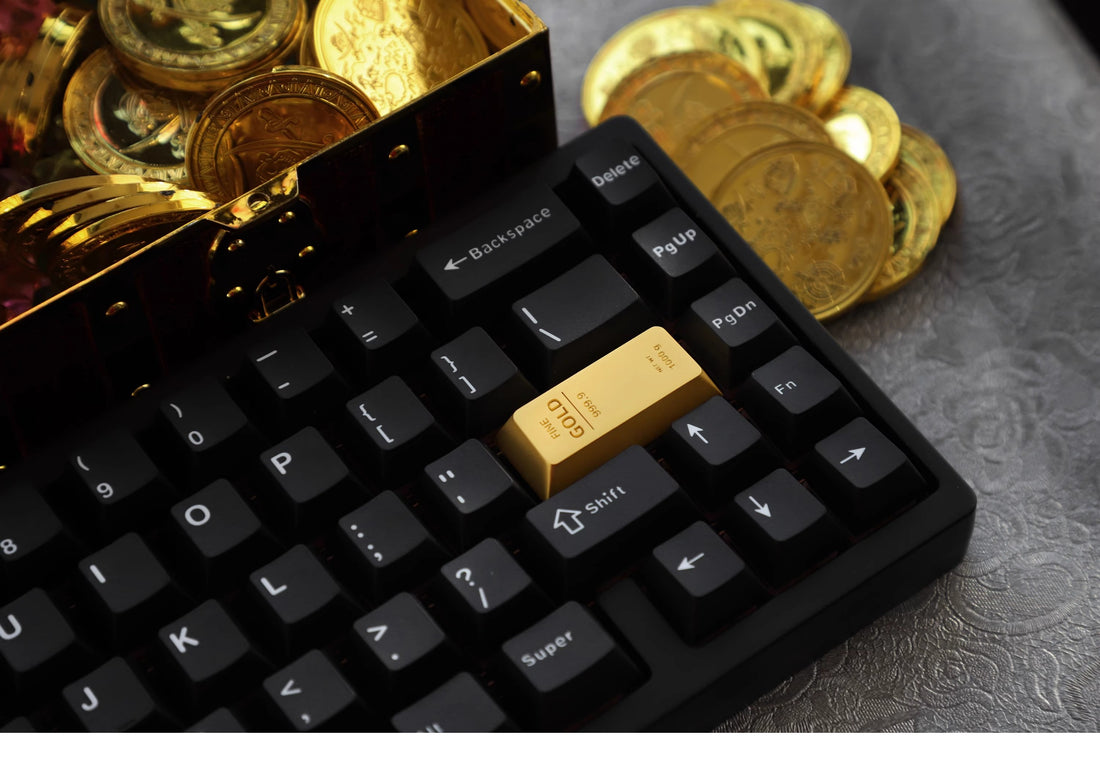 Metal personalized keycap, gold bar, gold brick shape, enter key, zinc alloy material, factory height, one character enter key