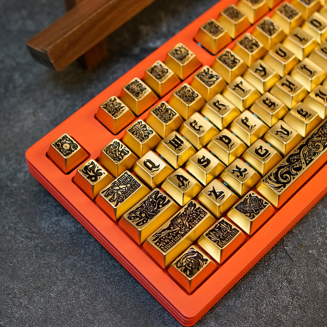 Ancient God theme, metal keycap set, peripheral personalized keycap set（Gold version）
