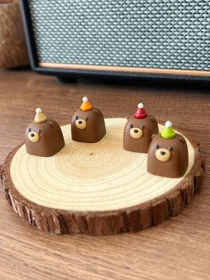 Cube Bear Personalized Keycaps Mechanical Keyboard Creative Keycaps 3D Cute Keycaps Single Decorative Keycaps