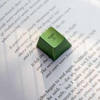 Aluminum alloy CNC keycaps, simple sapling personalized keycaps, metal anode decorative keycaps