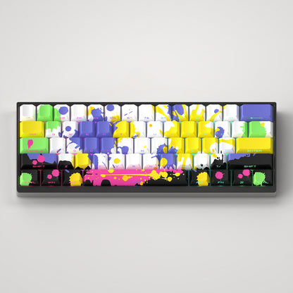 Graffiti Ink Splashing Art Personalized Keycap Set PBT Thermal Sublimation Material