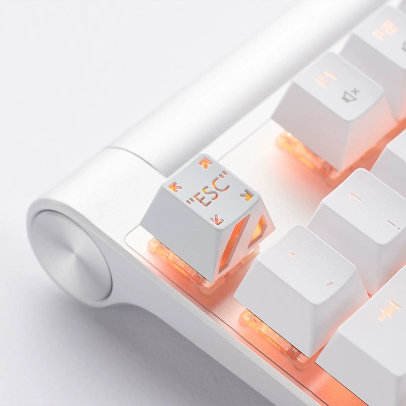 Space themed hollow white two-layer keycaps, enter/esc, decorative keycaps, metal personalized keycaps