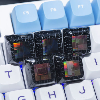 Crystal drops of glue， Transparent chip keycaps - XDA highly personalized keycaps, keyboard decorative keycaps