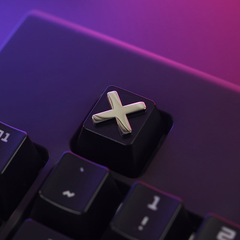 ESC Supplementary Key Gold Red Cross X Symbol Zinc Aluminum Metal Personalized Key Cap R4 Height