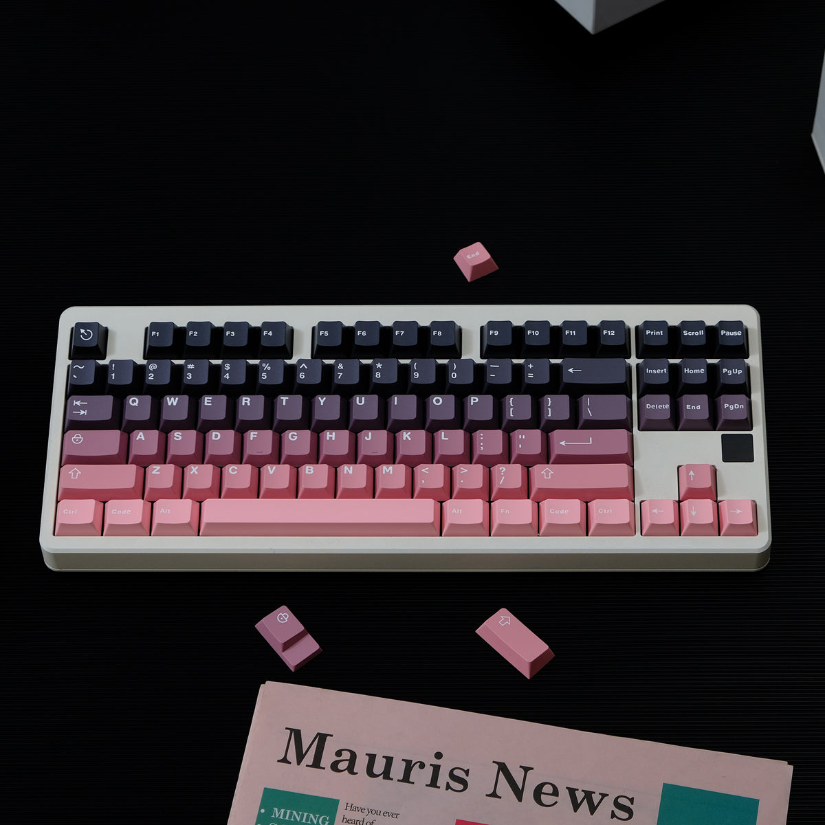 Blackberry Bean Paste Gradient Mechanical Keyboard Keycaps ABS Two Color Customized Original Factory Height Set Keycaps