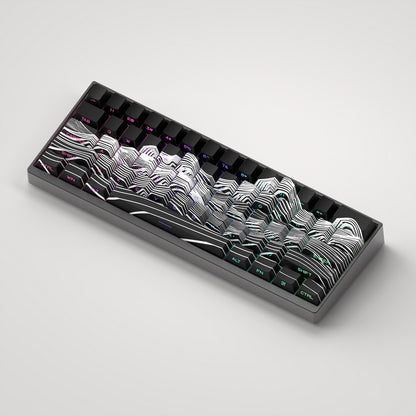 High mountain line keycaps, original factory height side engraved translucent keycaps, PBT side translucent personalized keycaps set