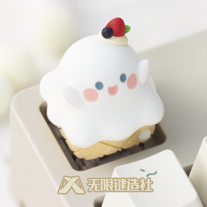 Ghost Egg Tube Cute Keycaps Original Personalized Custom Resin Mechanical Keyboard Keycaps