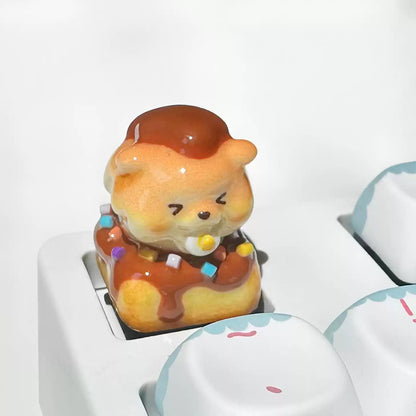 Chocolate puppy resin clay keycaps, personalized keycaps, mechanical keyboard decorative keycaps
