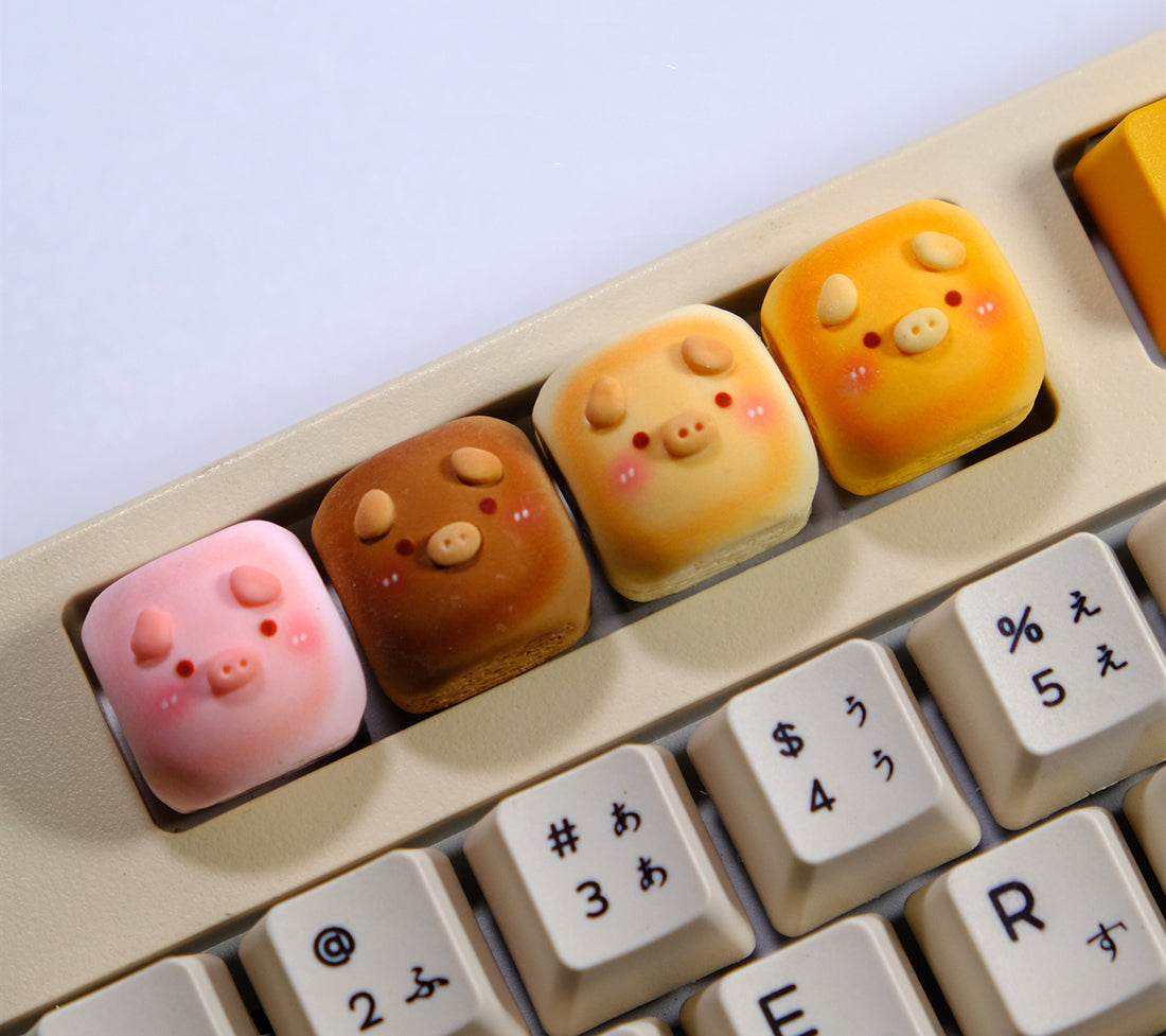Dirty Pig Bread Personalized External Device Handmade Resin Keycaps Creative Decorative Keycaps