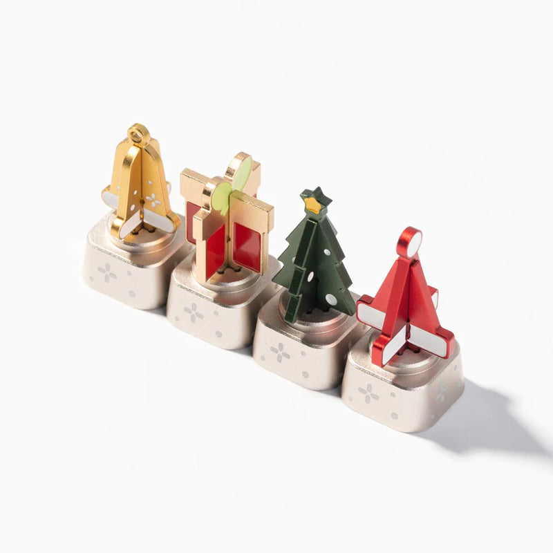 Christmas themed personalized keycaps, aluminum alloy personalized keycaps, decorative keycaps