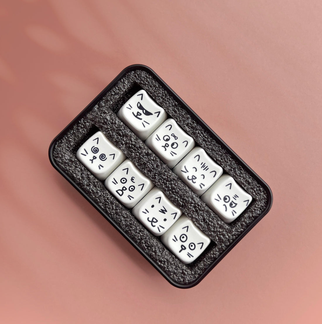 Cute cat 8-key emoji, heat sublimated PTB material, personalized keycap.