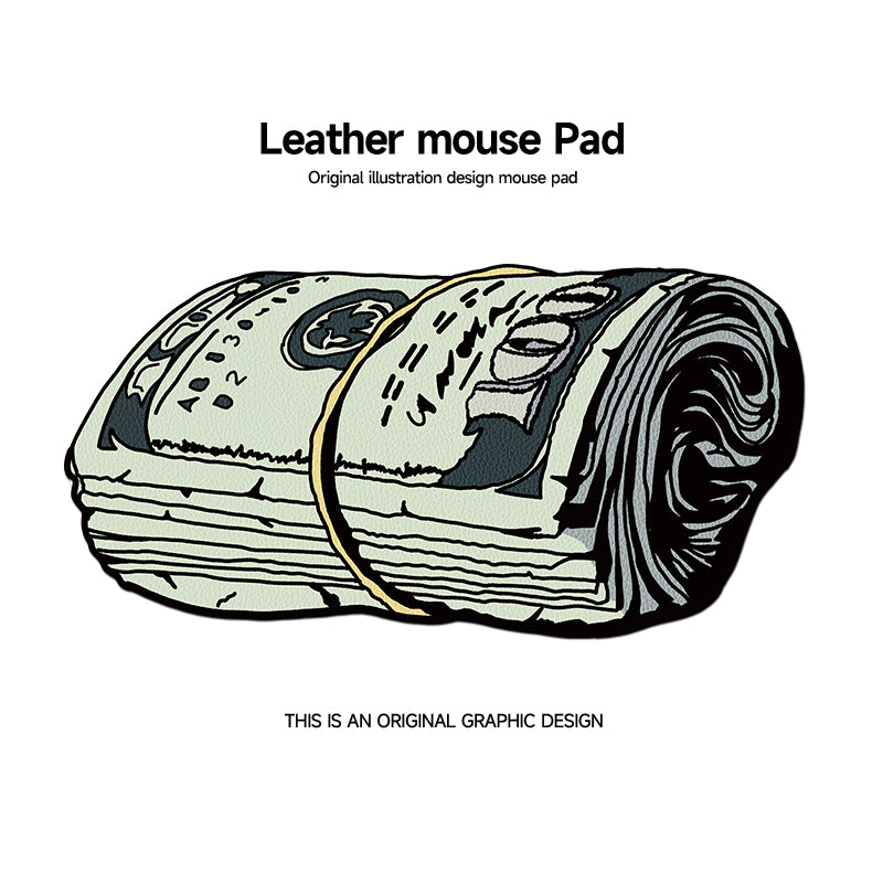 Irregular leather mouse pad for US dollars, portable computer, office desk pad
