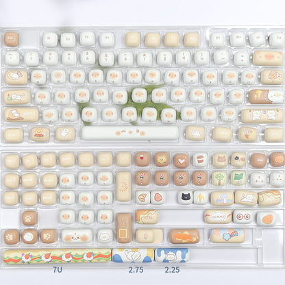 Round cat expression keycap MOG round height keycap cute heat sublimation personality set keycap