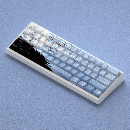 EVA, Ayanami Rei Anime Character Keycaps Original Factory Height Side Engraved Transparent Keycaps PBT Side Transparent Personalized Set Keys