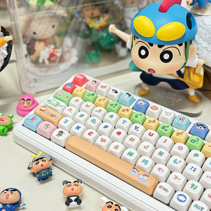 Crayon Shin chan keycaps MOG, MOA round height white cute MAC sublimation keycaps