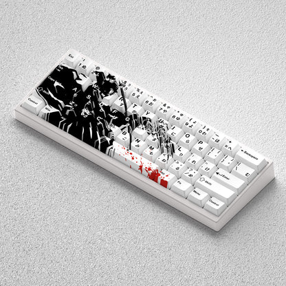 BLEACH，Kurosaki Ichigo， Original height PBT engraved keycap set, compatible with 60 65 68