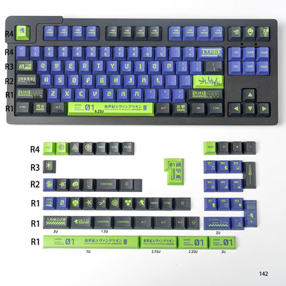 EVA mecha themed mechanical keyboard keycaps complete set PBT sublimation/PC transparent transfer printing factory height