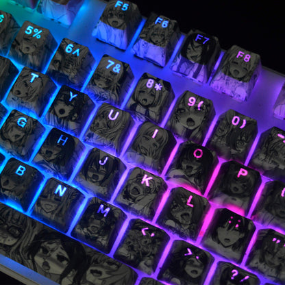 Nijigen anime female lead collection keycap set, sublimation pbt mechanical keyboard decoration keycap, anime keycap set
