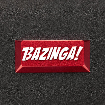 Big Bang Theory BAZINGA Enter Key, Metal Anode Personalized Keycaps, Decorative Transparent Metal Keycaps
