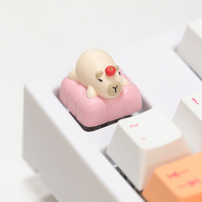 Capybara, multi-color resin molded keycaps, personalized keycaps, artisankeycaps