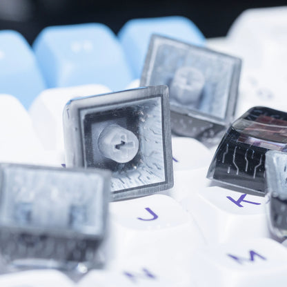 Crystal drops of glue， Transparent chip keycaps - XDA highly personalized keycaps, keyboard decorative keycaps