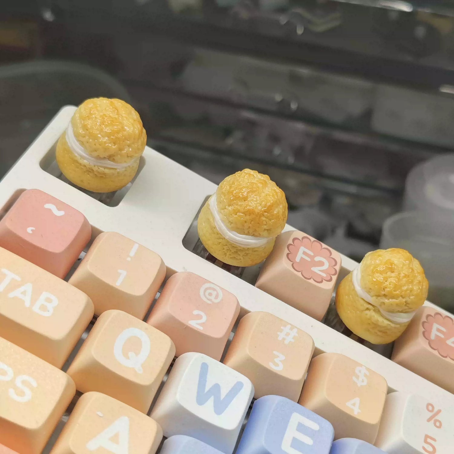 Food Collection, Handmade Resin Clay, Stone Plastic Clay, Personalized Keycaps, Artisankeycaps, Mechanical Keyboard Decorative Keycaps.