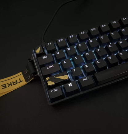 Chinese Lacquer, ESC+keycaps 2.25U left shift · Gold shattering effect, personalized keycaps, resin coated keycaps, mechanical keyboard decorative keycaps
