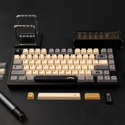 Zen themed rice white/gray/yellow keycaps PBT thermal sublimation original mechanical keyboard keycaps