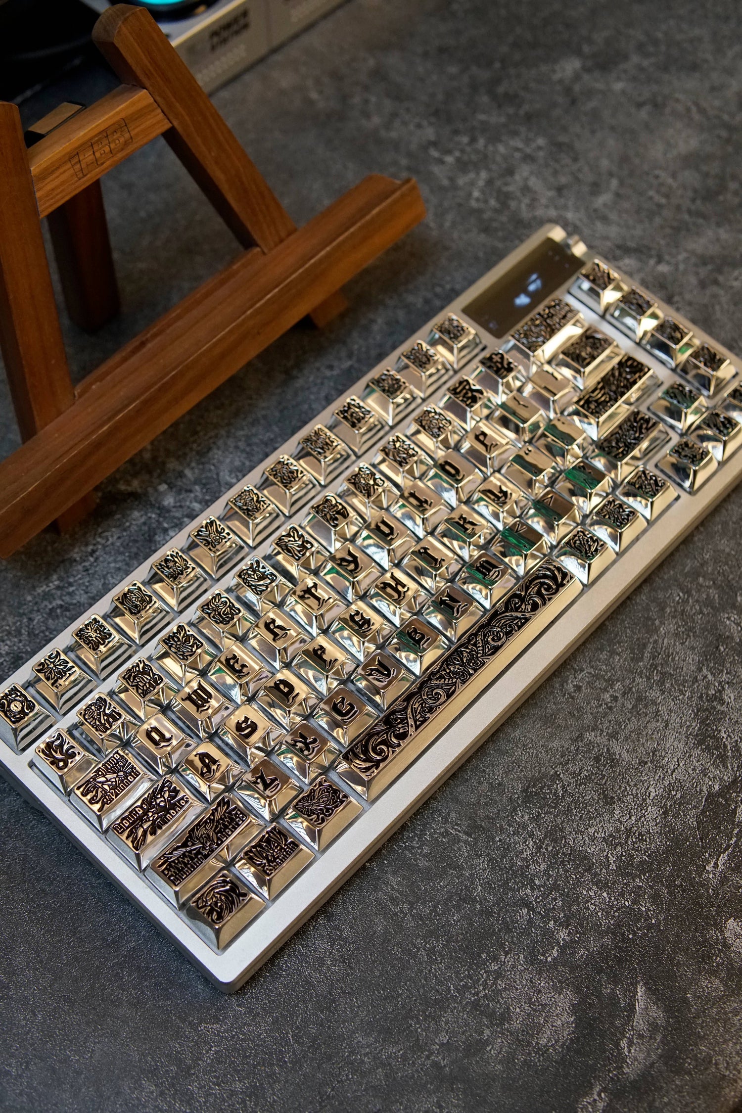 Ancient God theme, metal keycap set, peripheral personalized keycap set（Silver version）