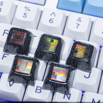 Crystal drops of glue， Transparent chip keycaps - XDA highly personalized keycaps, keyboard decorative keycaps