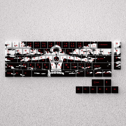 One Piece, Ace Keycap anime Theme Hot Sublimation Original Height PBT Material Set Keycap