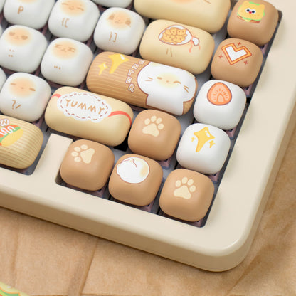 Bag Cat Mechanical Keyboard Keycaps MOG Round PBT Heat Sublimation Set Keycaps