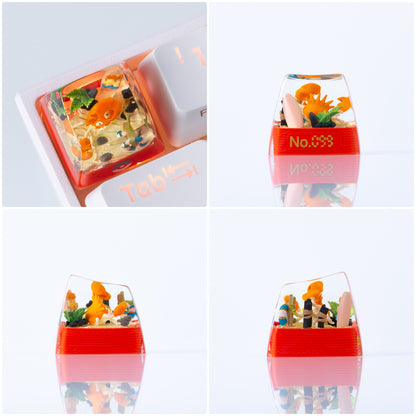 Customized personalized keycaps DIY resin drip glue translucent single ESC customized Pok é mon pet Pok é mon 3D picture book mechanical keyboard resin translucent keycaps