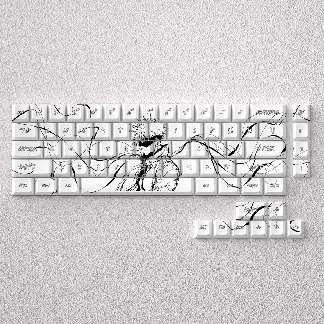 Gojo Satoru keycap anime theme factory height PBT positive fitting 60 65 68