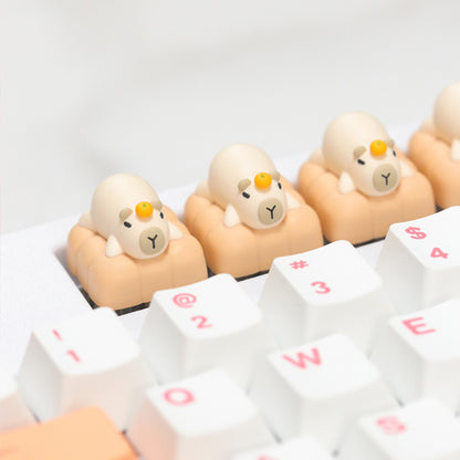 Capybara, multi-color resin molded keycaps, personalized keycaps, artisankeycaps