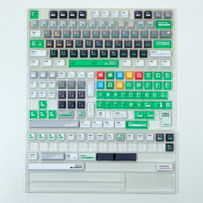 Chemical 003 Mechanical Keyboard Keycap 173 Key Customized PBT Thermal Sublimation+PC Green Transparent Supplement Original Factory Height
