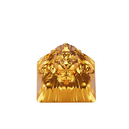 Gold lion aluminum alloy, metal anode personalized keycaps, decorative translucent metal keycaps