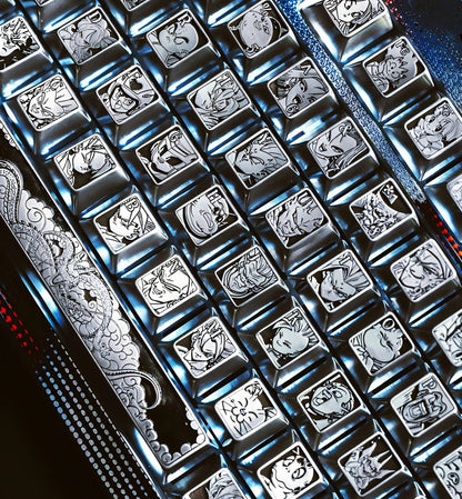 DRAGON BALL Character Complete Set, with a full set of 87 key personalized keycaps. Metals, zinc, aluminum, titanium. Anime game keycaps
