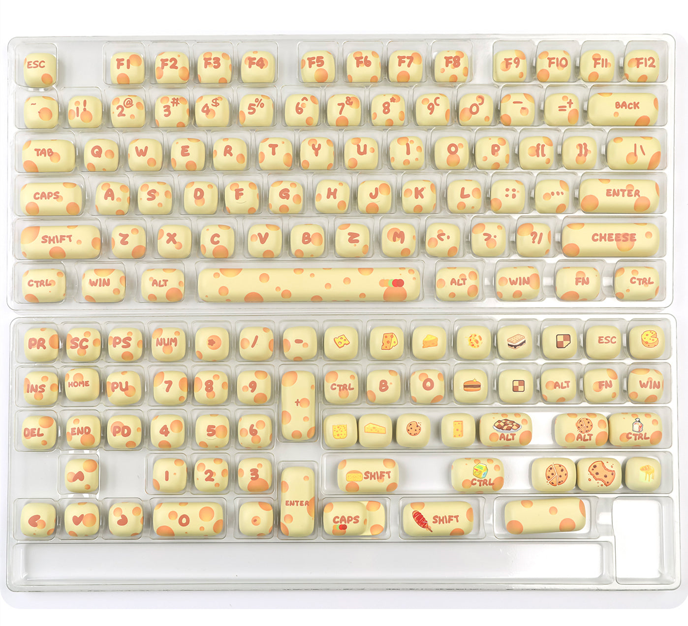 Cheese keycaps MOG round heat sublimation personalized set keycaps